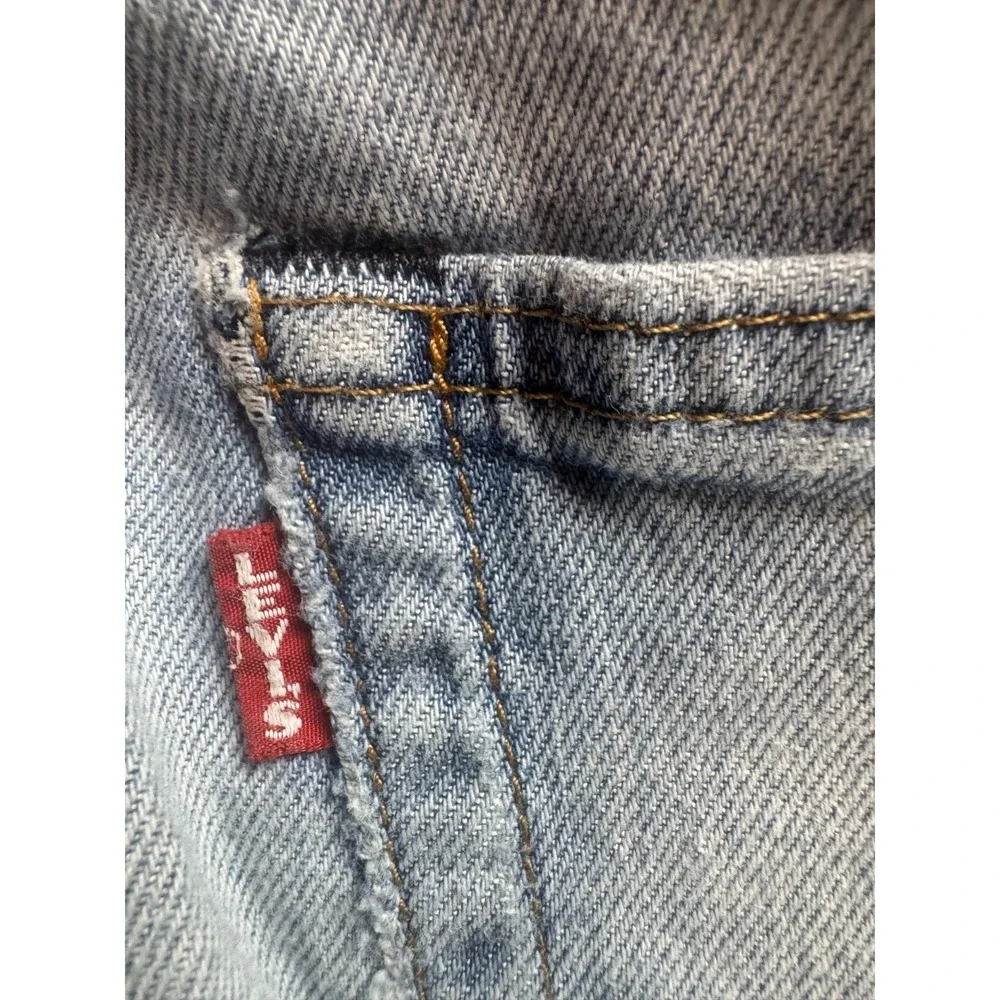 Vintage Levi's 502 Straight Leg Jeans Mens Blue Denim Distressed 36x38 5-Pocket